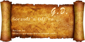 Gorzsás Dóra névjegykártya